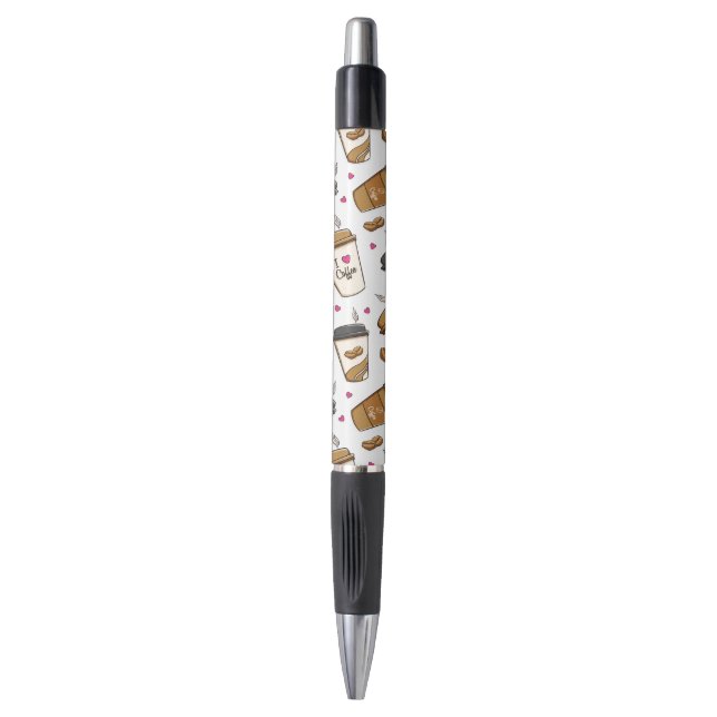 Stylo Cafés, Fèves de café, Amateur de café, Coeurs (Devant (Vertical))