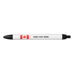 Stylo canadien de drapeau avec le texte