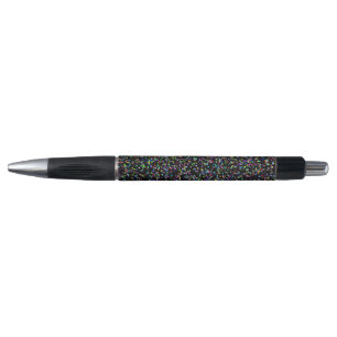 Stylo Cercles colorés bulles sur motif unique noir