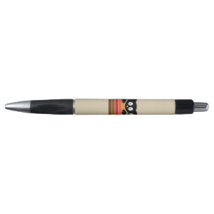 Stylo Chat noir mignon avec rayures rétro