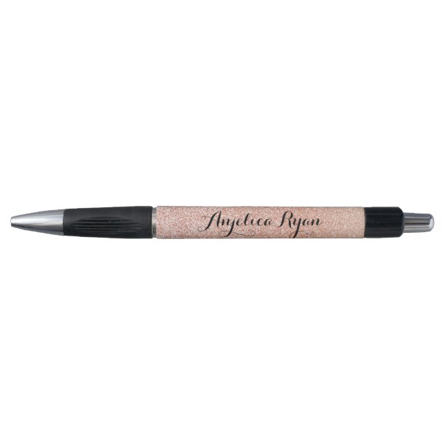 Stylo Chic Rose Gold Faux Parties scintillant Look Pen (Devant)