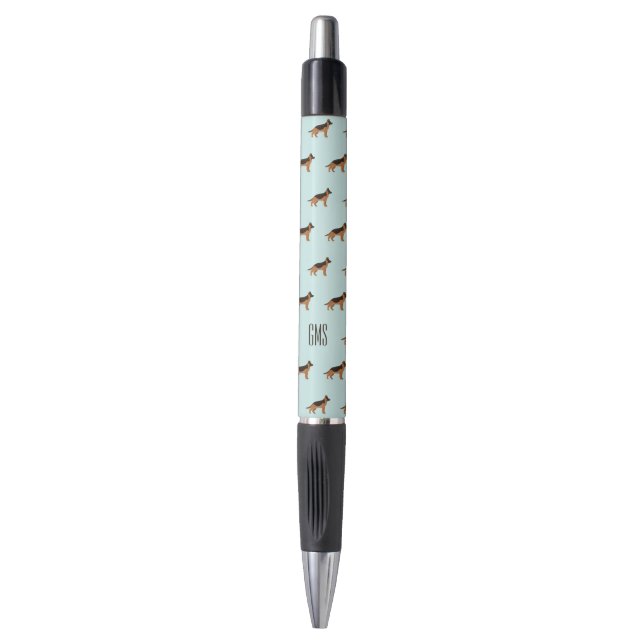 Stylo Chiens bergers allemands Motif Monogramme (Devant (Vertical))