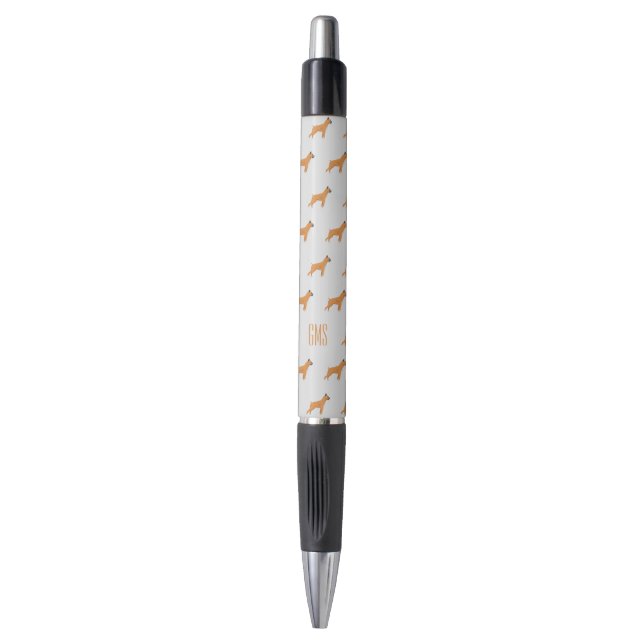 Stylo Chiens de boîte Motif Monogramme (Devant (Vertical))