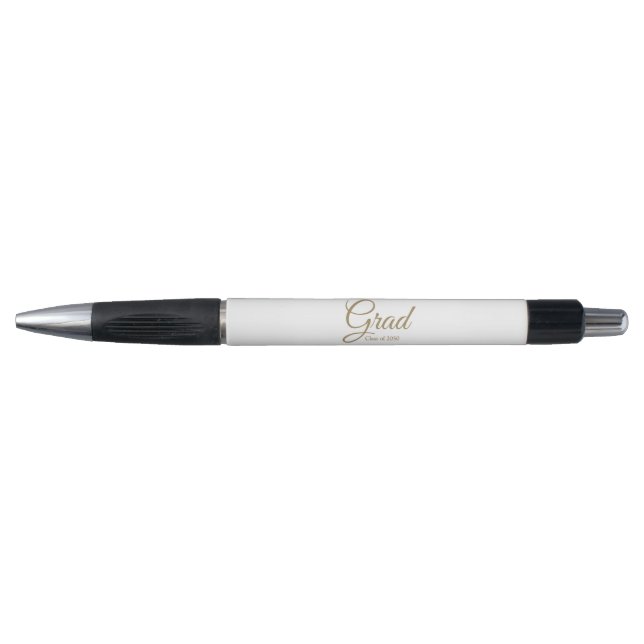 Stylo Classe d'écriture personnalisée en or blanc gris a (Devant)