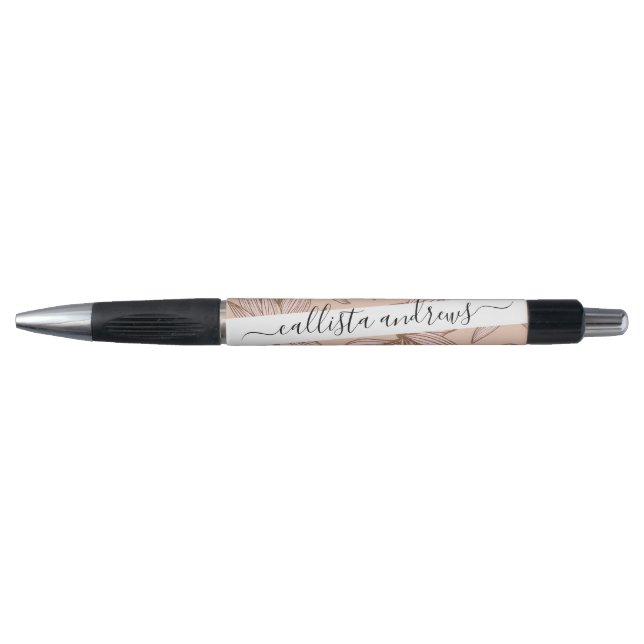 Stylo Classy Rose Rose Gold Parties scintillant Floral L (Devant)