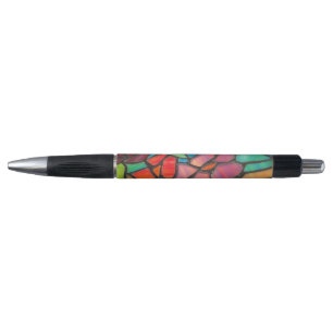 Stylo Classy Style Fleurs Verre Coloré 