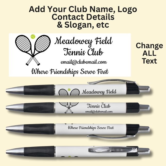 Stylo Club de tennis personnalisé - Ajoutez vos propres  (Créateur téléchargé)