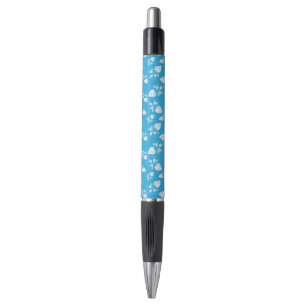 Stylo Coeur de fleur bleu avec fleurs motif