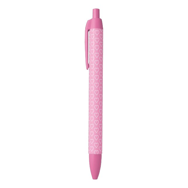 Stylo Coeurs roses - Couleurs Personnalisées (Haut (Vertical))