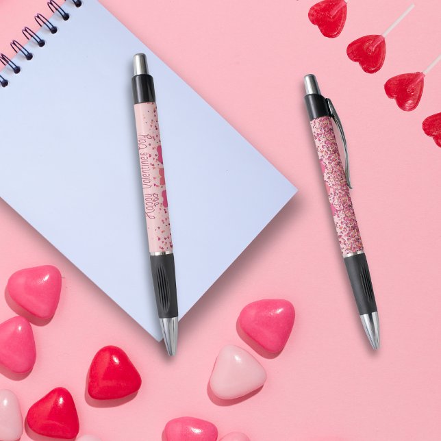Stylo Coeurs roses de la Saint-Valentin (Happy Valentine's Day Romantic Pink Hearts pen)