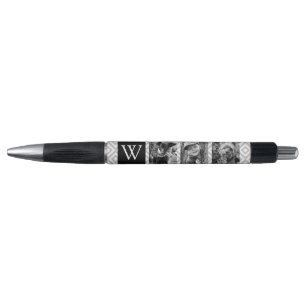 Stylo Collage de photos monogrammes élégant