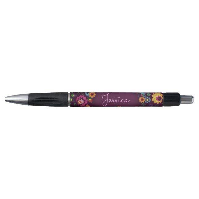 Stylo Colorful Chaotic Floral Pattern Personalised (Devant)