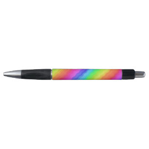 Stylo Conception de arc-en-ciel coloré diagonal ondulé