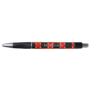 Stylo Conception géométrique, nom, rouge et noir
