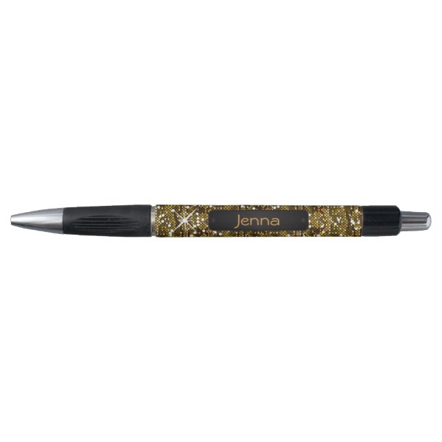 Stylo Copie de confettis de parties scintillantes d'or (Devant)