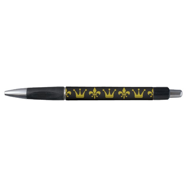 Stylo Couronne et lis royaux d'or + votre backgr. et (Devant)