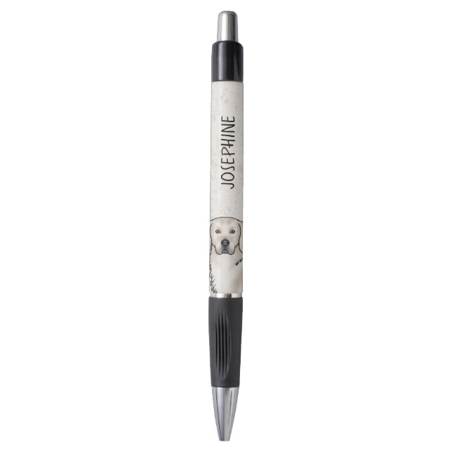 Stylo Crème anglaise Golden Retriever Chien Nom Personna (Devant (Vertical))