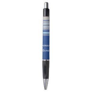 Stylo - Crochet rayures en Blues