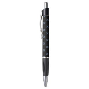 Stylo Crochets bleu-gris sur noir