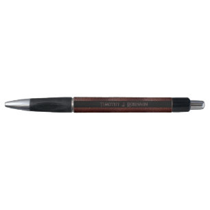 Stylo Cuir Brun Faux Personnalisé en Relief