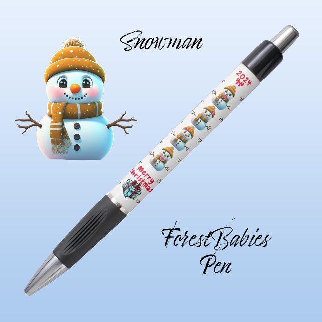 Stylo Cute Christmas Snowman, Festive Graphic, White ⛄️  (Créateur téléchargé)