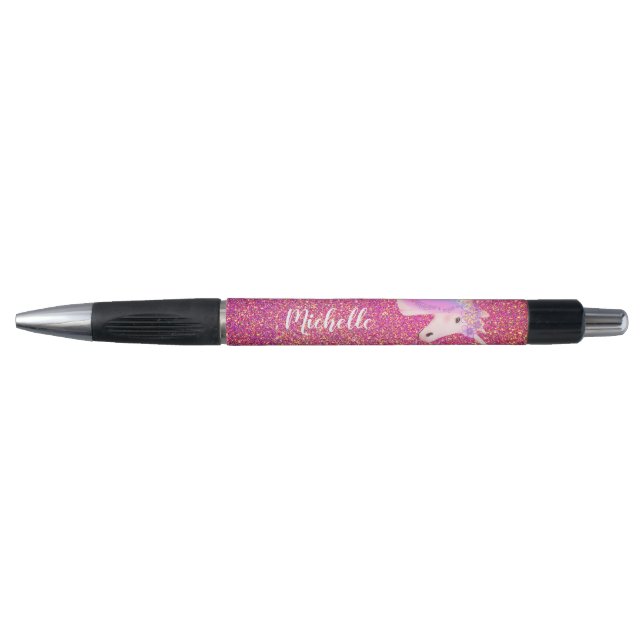 Stylo Cute Unicorn Pink Gold Parties scintillant Girls p (Devant)