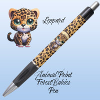 Cute Whimsical Leopard Safari Poster de animal Jun