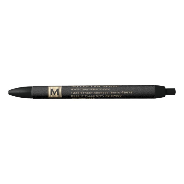 Stylo de droit monogramme or (Devant)