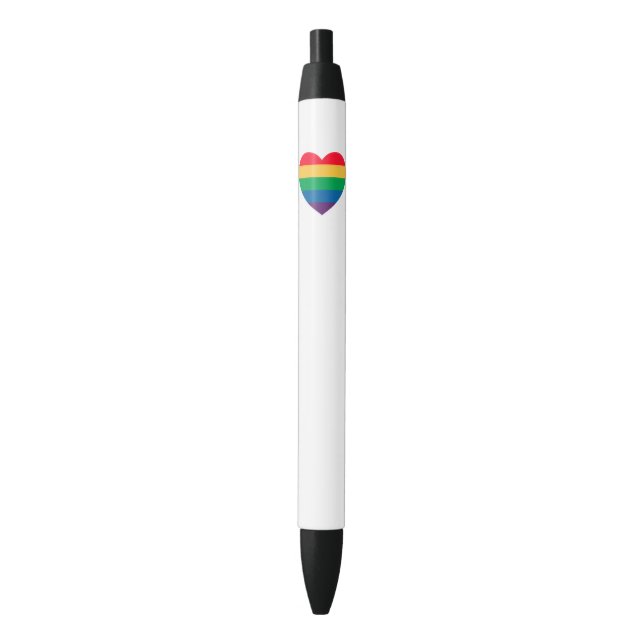 Stylo de fierté de coeur d'arc-en-ciel (devant Vertical)