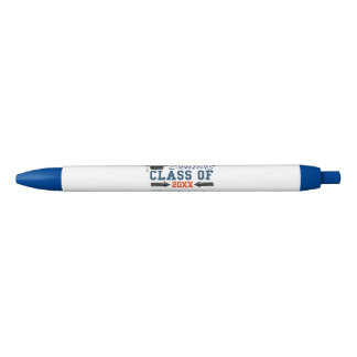 Stylo de graduation en typographie orange bleu mar