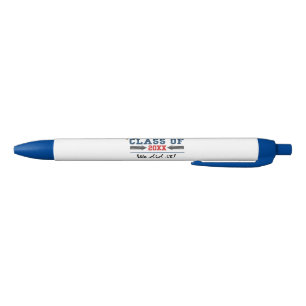 Stylo de graduation en typographie rouge bleu mari