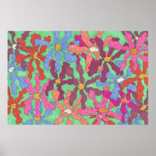 Stylo de jardin coloré et affiche d'art d'encre