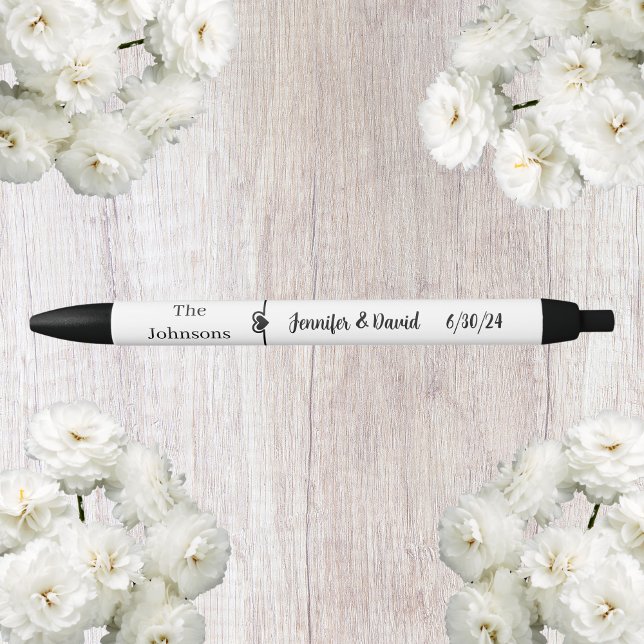 Stylo de mariage noir et blanc Favor (Créateur téléchargé)