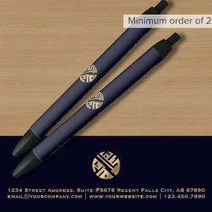 Stylo de marketing pour logo bleu or Marine