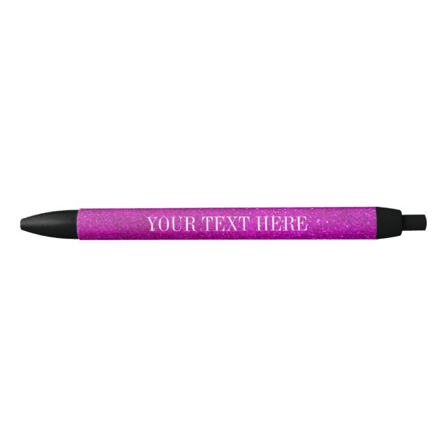 Stylo de parties scintillant rose personnalisé ave (Devant)