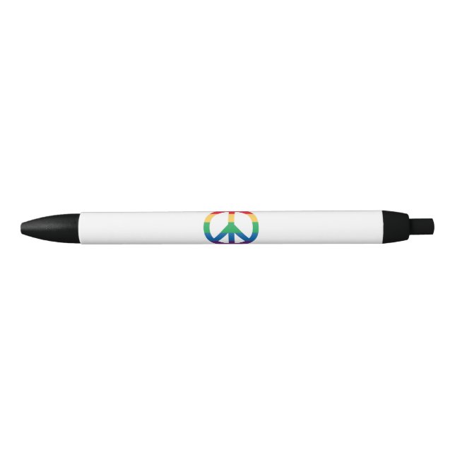 Stylo de signe de paix d'arc-en-ciel (Devant)