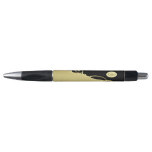 Stylo Décor de luxe sur or & noir, Monogramme