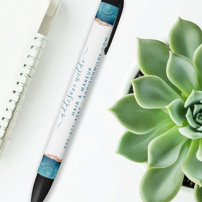 Stylo D'Encre Noir turquoise Et Or (Créateur téléchargé)