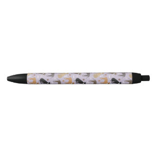 Stylo d'encre noire avec pattes et os Pitbulles