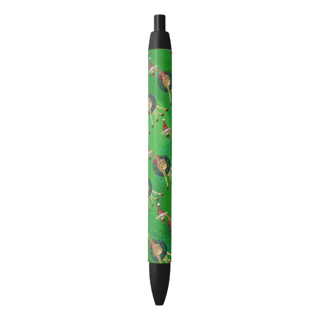Stylo d'encre noire de Noël Giraffe (devant Vertical)