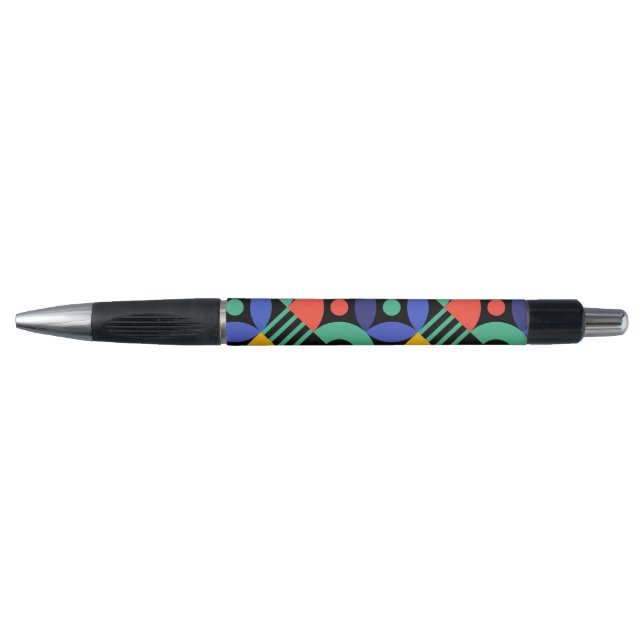 Stylo d'encre noire Motif coloré (Devant)