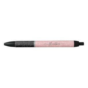 Stylo d'encre noire Parties scintillant rose fille