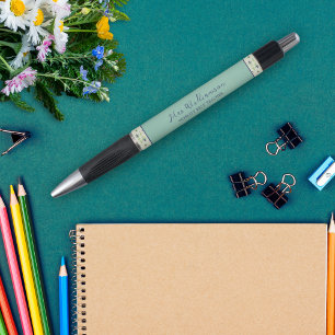 Stylo d'enseignant floral moderne brillant