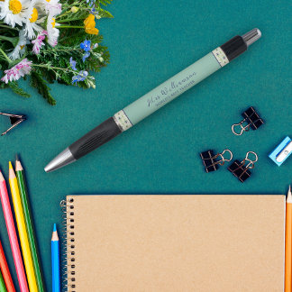 Stylo d'enseignant floral moderne brillant