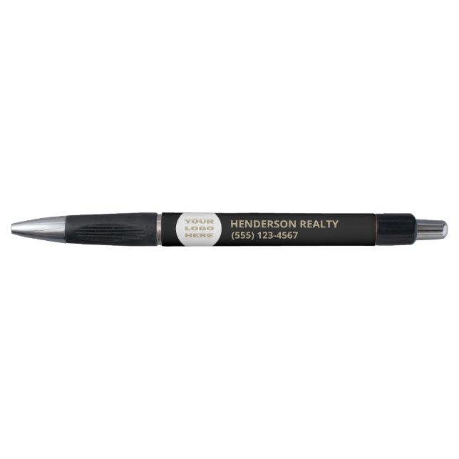 Stylo d'entreprise promotionnel de marque Logo (Devant)