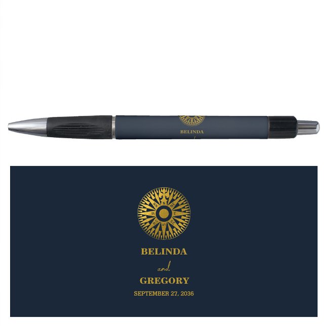 Stylo Destination Mariage Passeport Compass Mariage Fave (Destination Wedding Passport Compass Wedding Favor Pen)