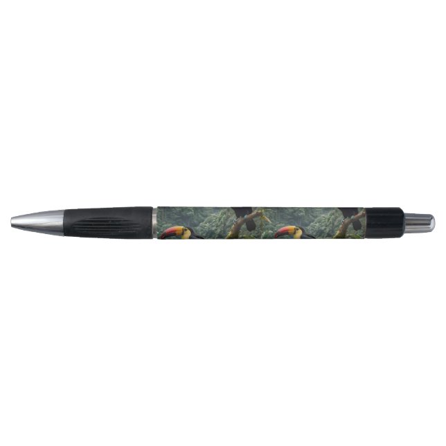 Stylo Deux Oiseaux Toucans Tropicaux, (Devant)