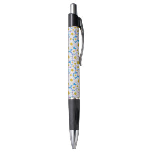 Stylo Ditzy Daisy Daisy sur Blue Custom Grip Pen
