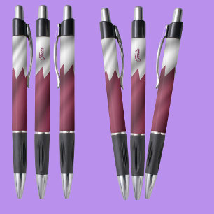 Stylo Drapeau Qatar personnalisé