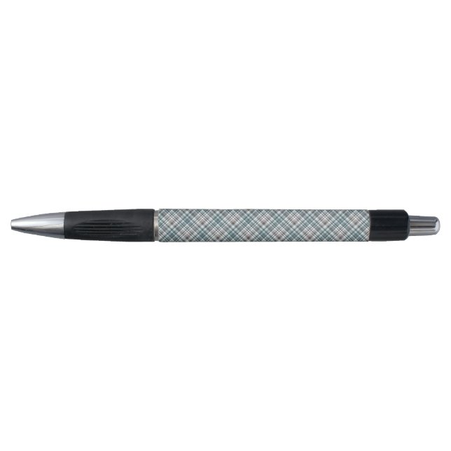 Stylo écossais, noir et blanc, tartan, élégant, classiqu (Devant)